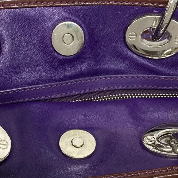 Auth DIOR/ChristianDior - Purple Leather Patent Leather Tote Bag - Picture 11 of 15